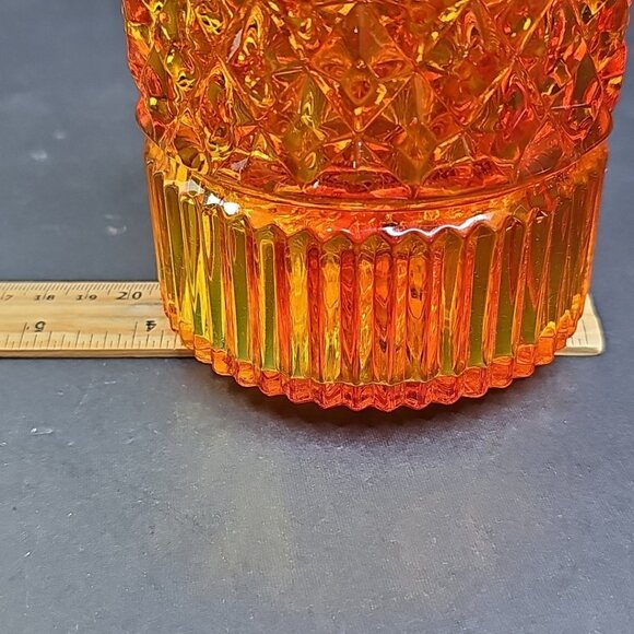 Cadmium Glass Yesteryear Decanter Amberina 10.25” With Stopper Stunning UV REACT - Picture 14 of 16